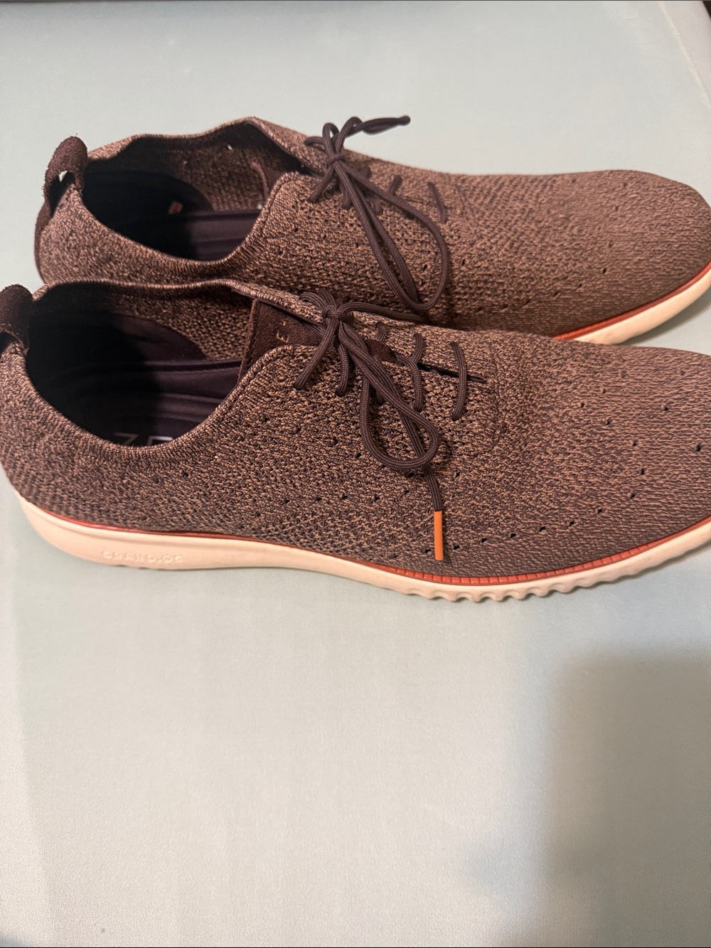 Cole Haan Men's Knit Lace-Up Sneakers - Dark Brown with Cream Sole